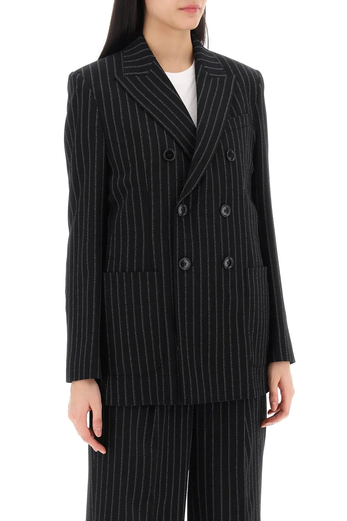 Ami paris double-breasted pinstripe