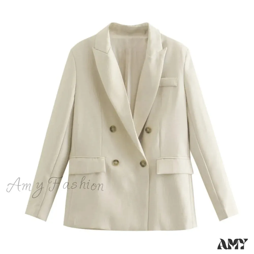 Amy Fashion - Double Breasted Blazer Coat