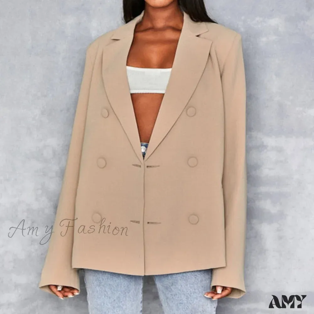 Amy Fashion - Long Sleeve Jacket Blazer