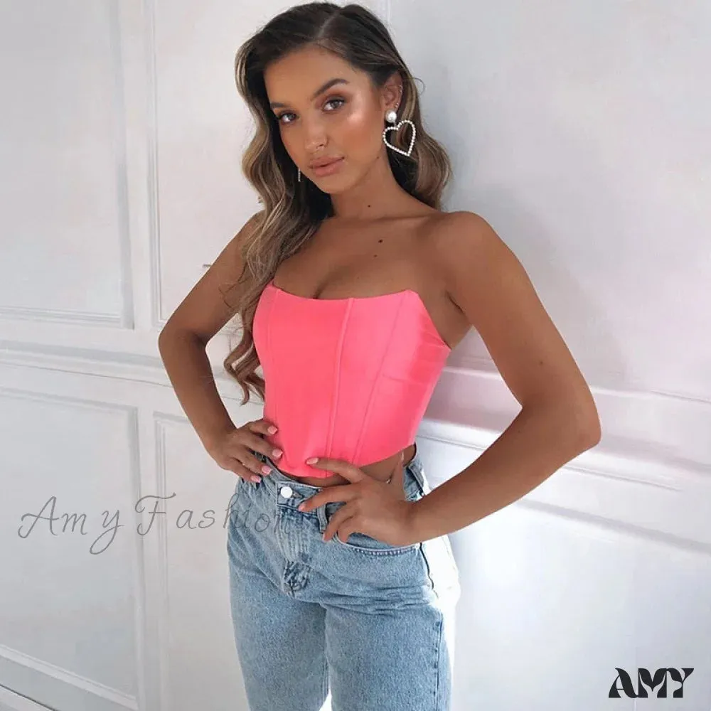 Amy Fashion - Sleeveless Off Shoulder Velvet Sexy Corset