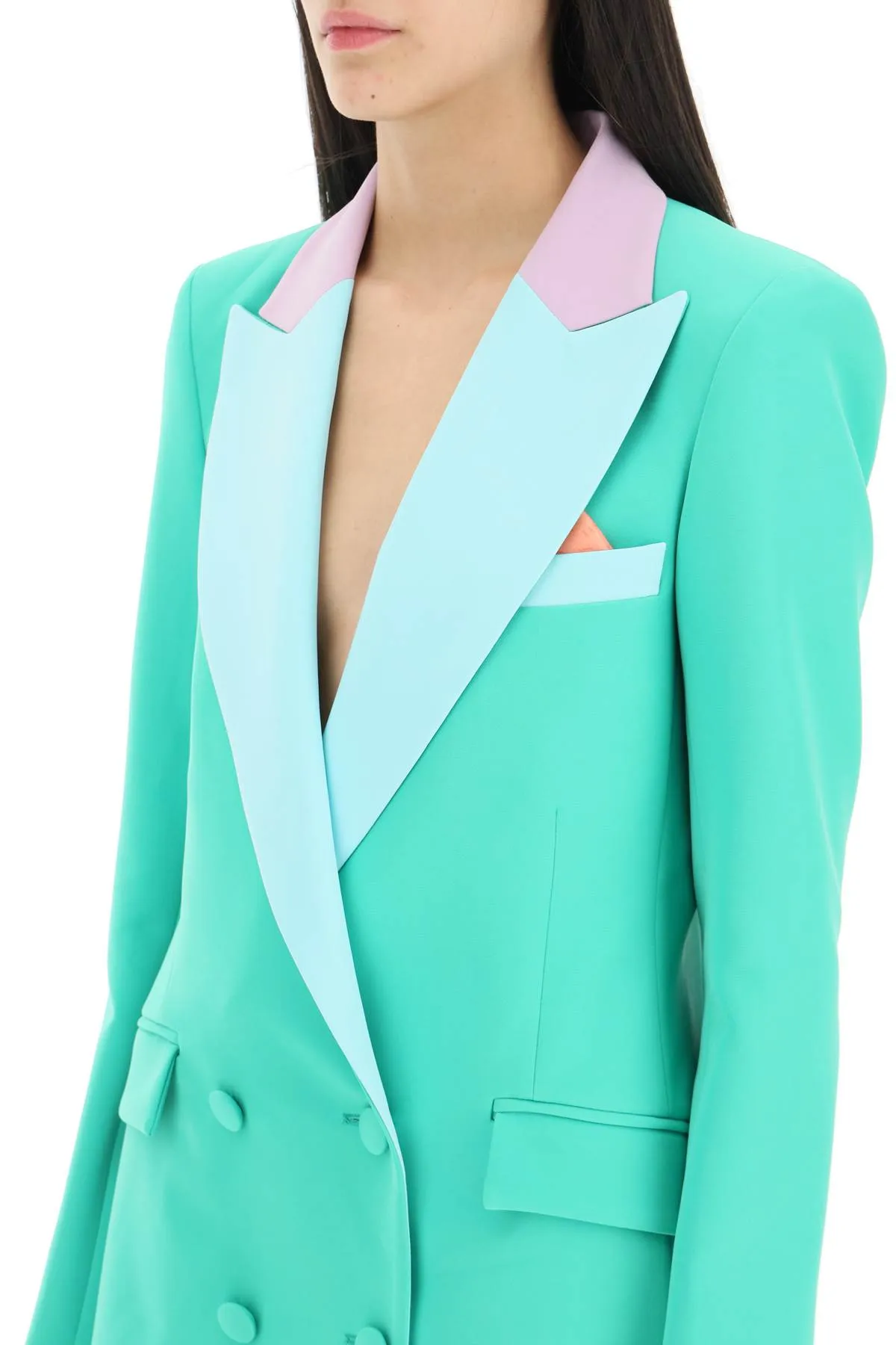 bianca' double-breasted blazer in neo-crepe