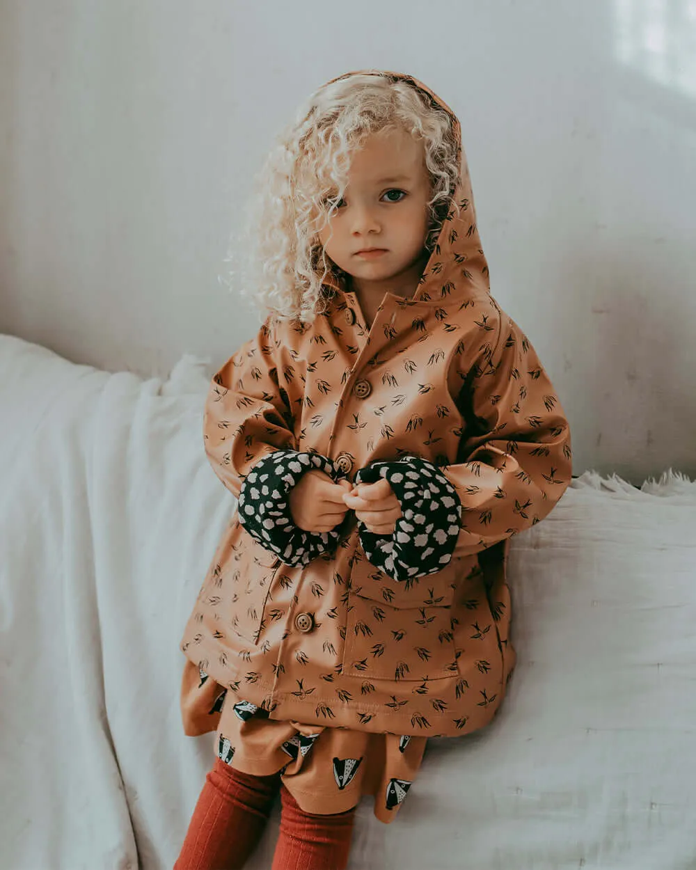 Bird Print Raincoat