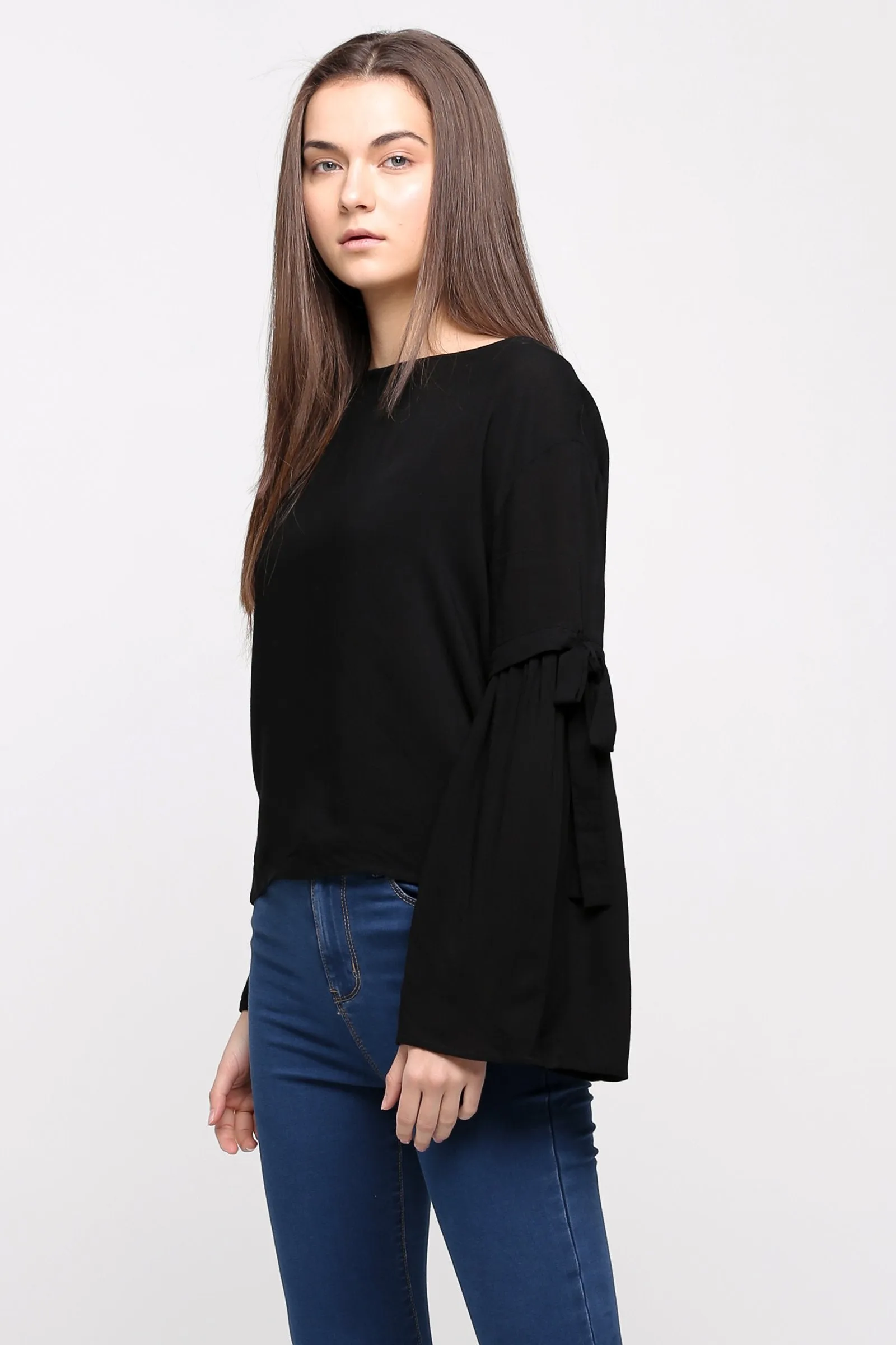 Blouse with Bell Sleeve Detail