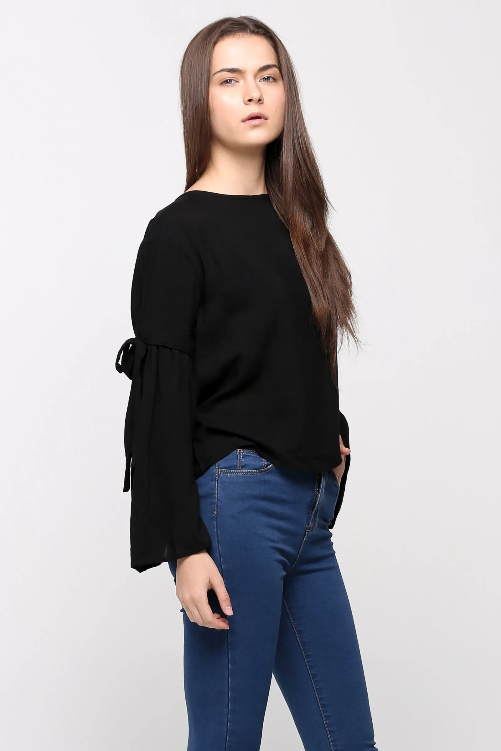 Blouse with Bell Sleeve Detail