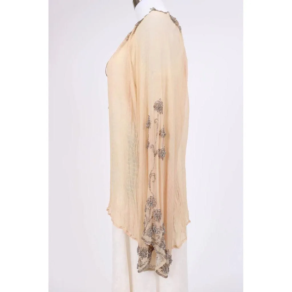 BONNIE STRAUSS Golden Silk Sheer Blouse | Size S/M/L