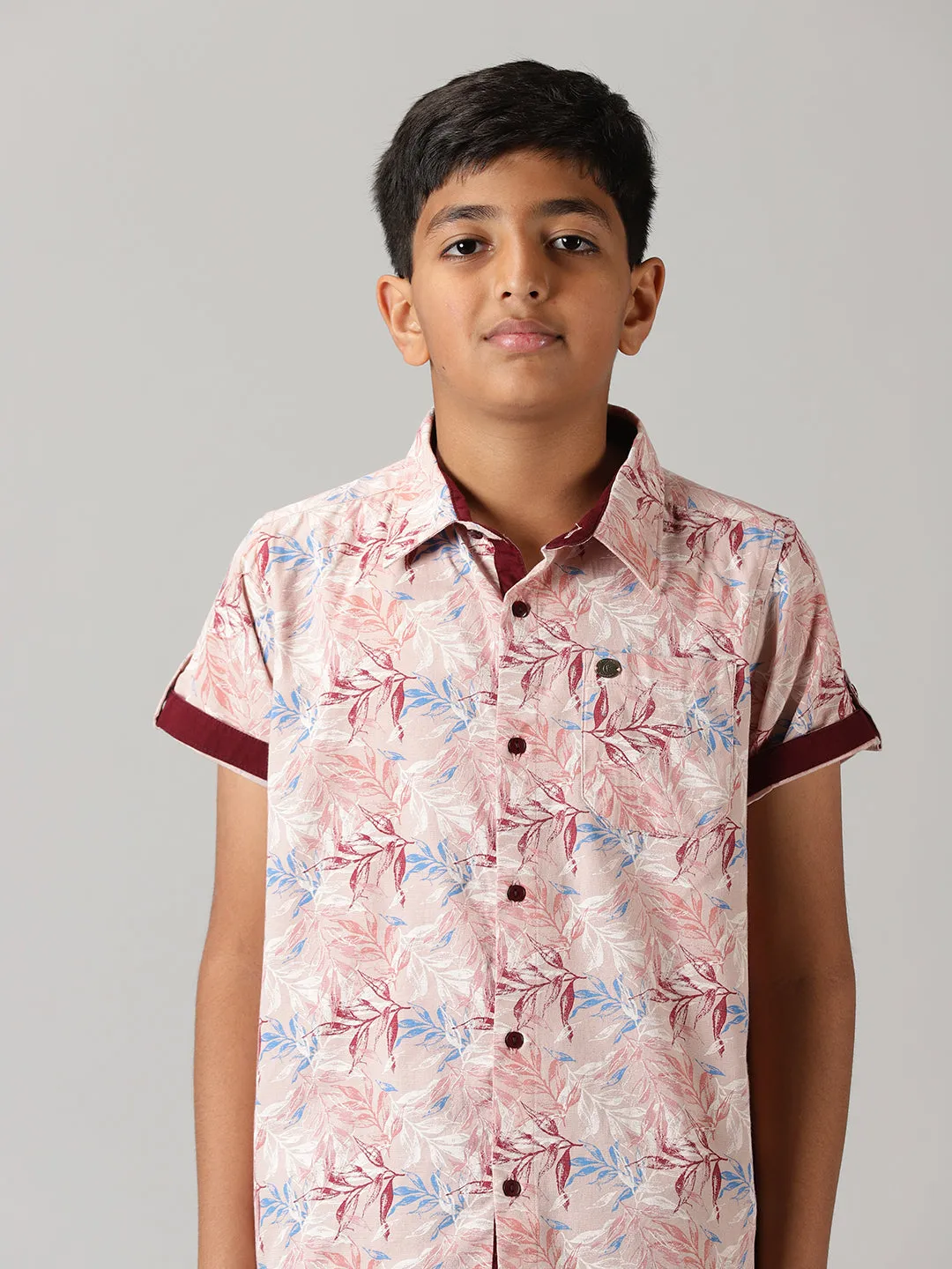 Boys Half Sleeve Printed Shirts & Rollup Shorts Set