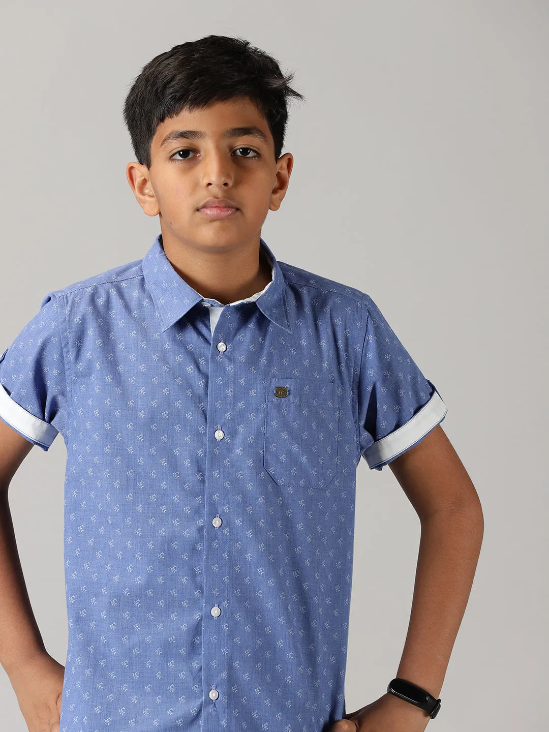 Boys Half Sleeve Printed Shirts & Rollup Shorts Set