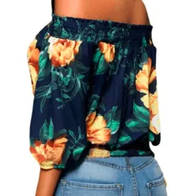 CHIFFON OFF-SHOULDER FLORAL TOP