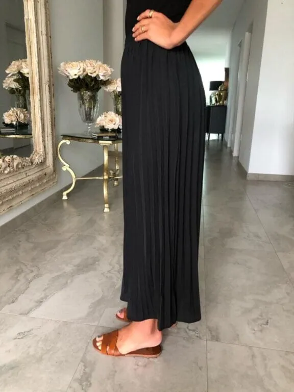 Chiffon Pleated Wide Leg Pants