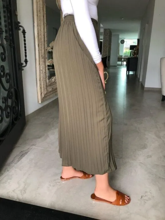 Chiffon Pleated Wide Leg Pants