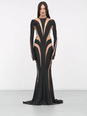 Cut-Out Gown (1R01482842-BLACK-NUDE)