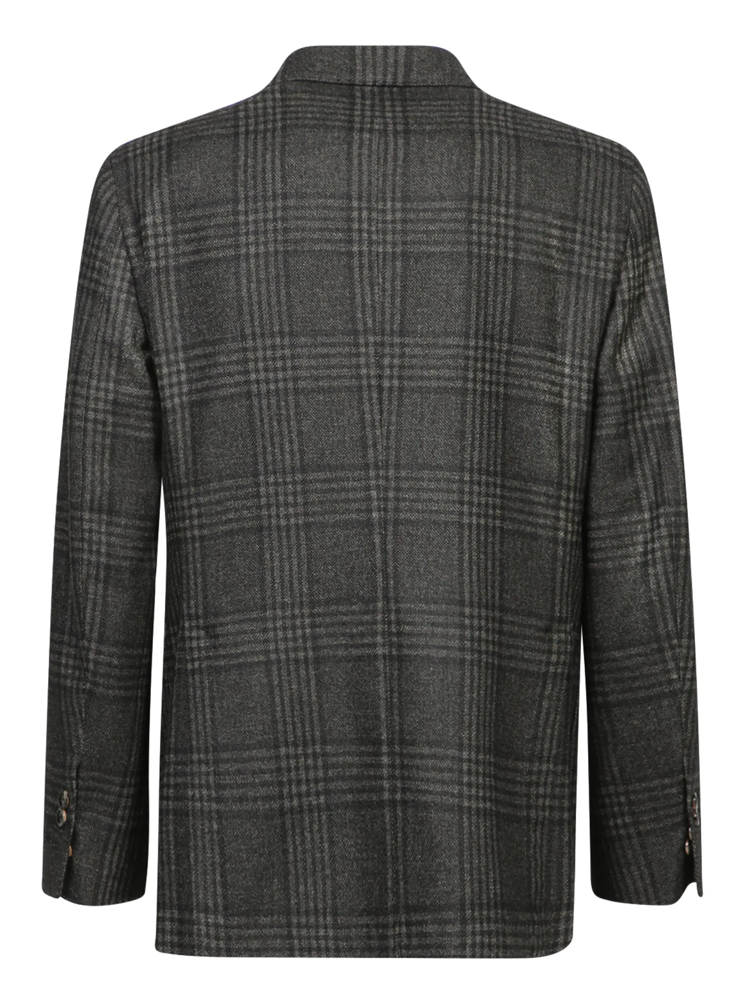 Dark Grey Plaid Wool Jacket