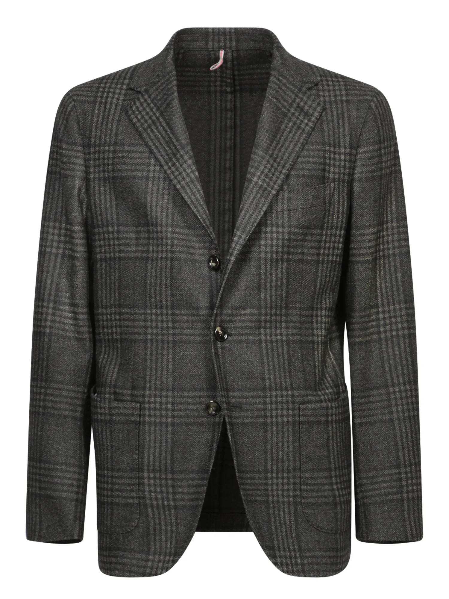 Dark Grey Plaid Wool Jacket