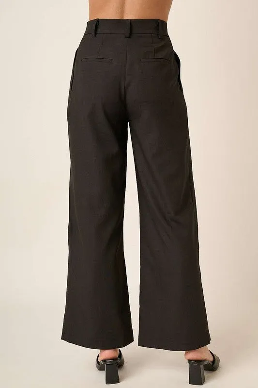 Deep Pleated Wide Leg Pant