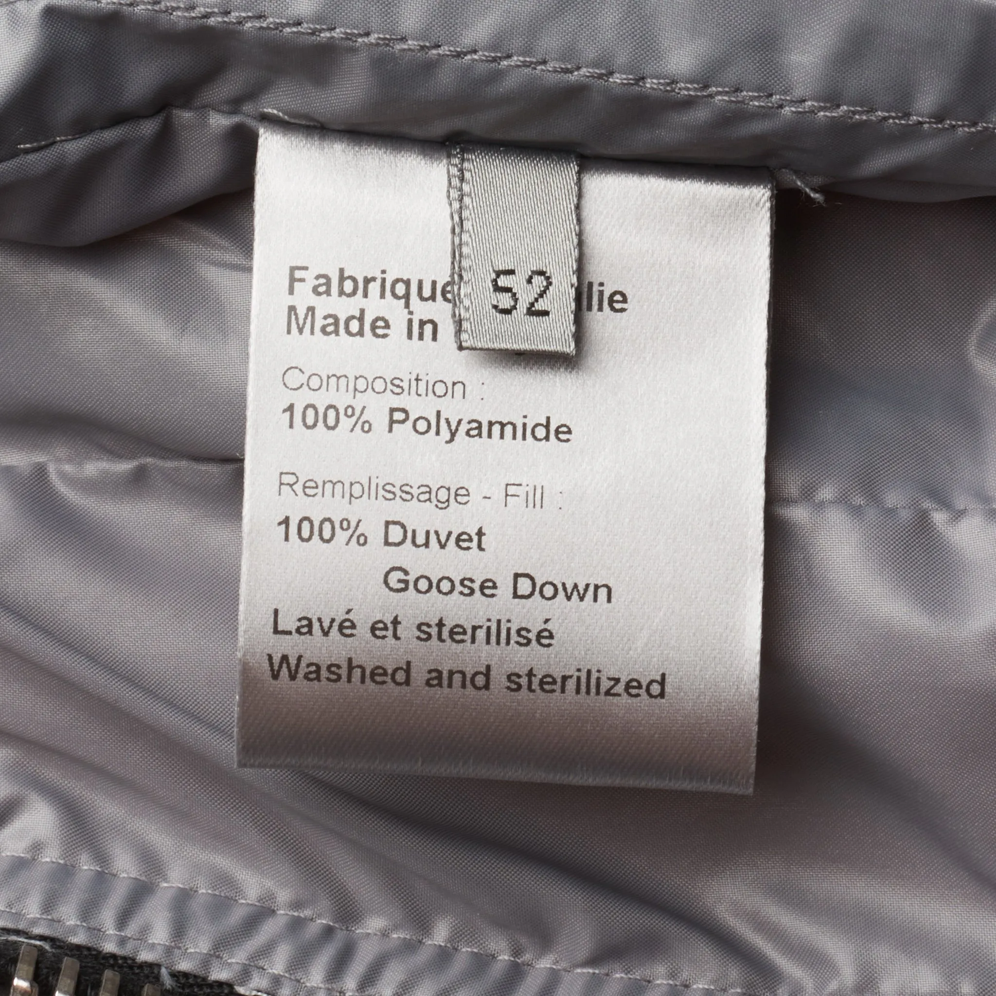 DIOR HOMME Gray Goose Down Vest EU 52 US L 8H 2008