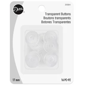 Dritz, Transparent Buttons (16pc) - 17mm