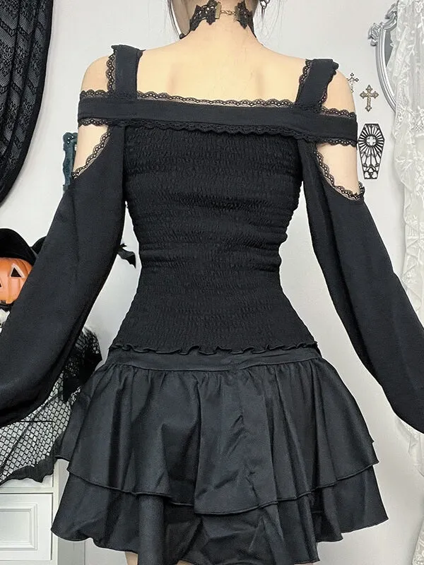 Elegant goth off-shoulder top