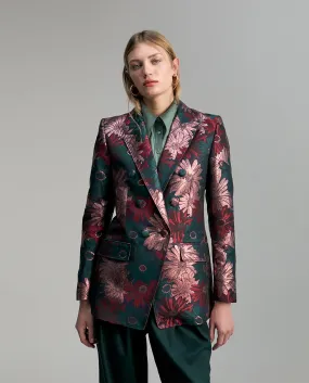 Floral jacquard blazer