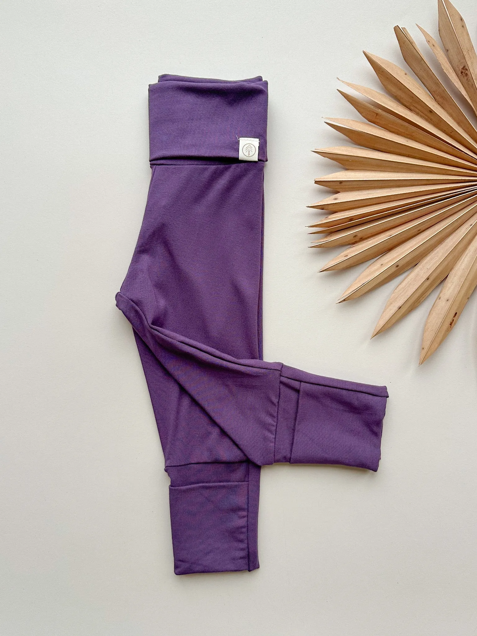 Fold-Over Footie Bamboo Leggings | Plum