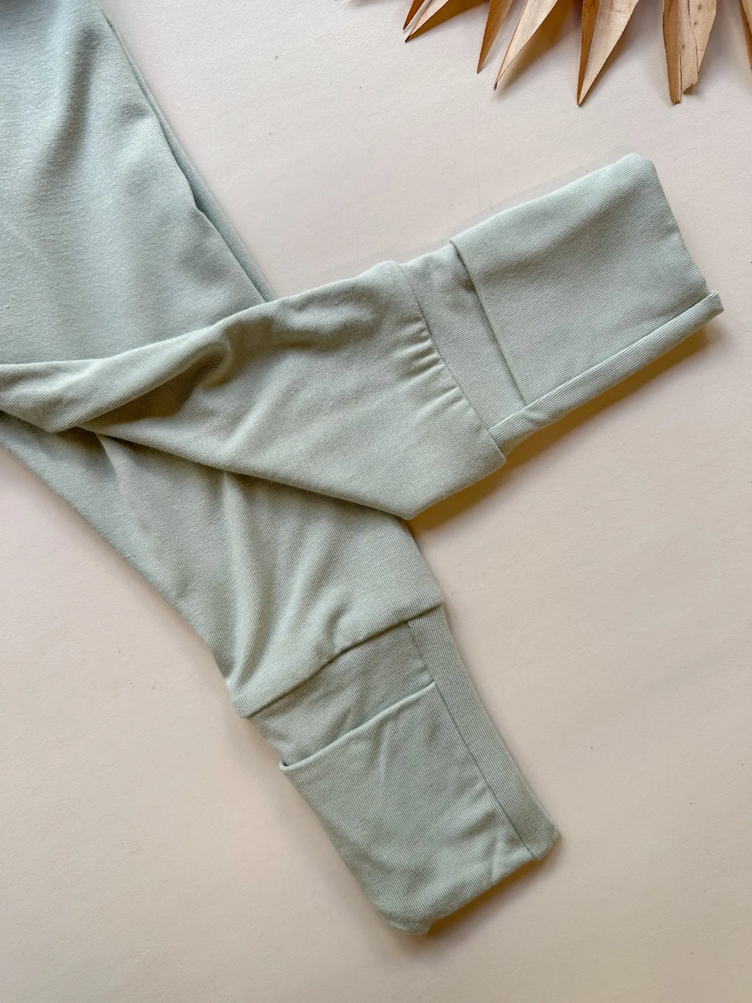 Fold-Over Footie Bamboo Leggings | Sage