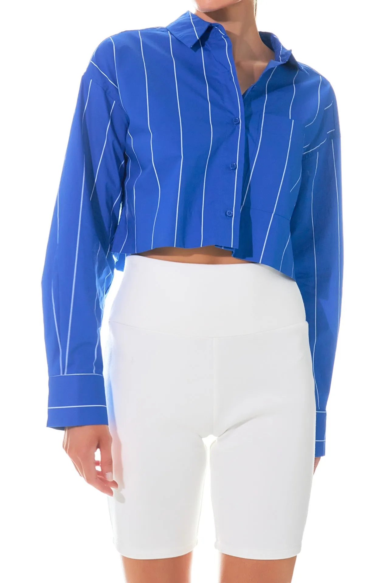 Grey Lab - Striped Cropped Shirts