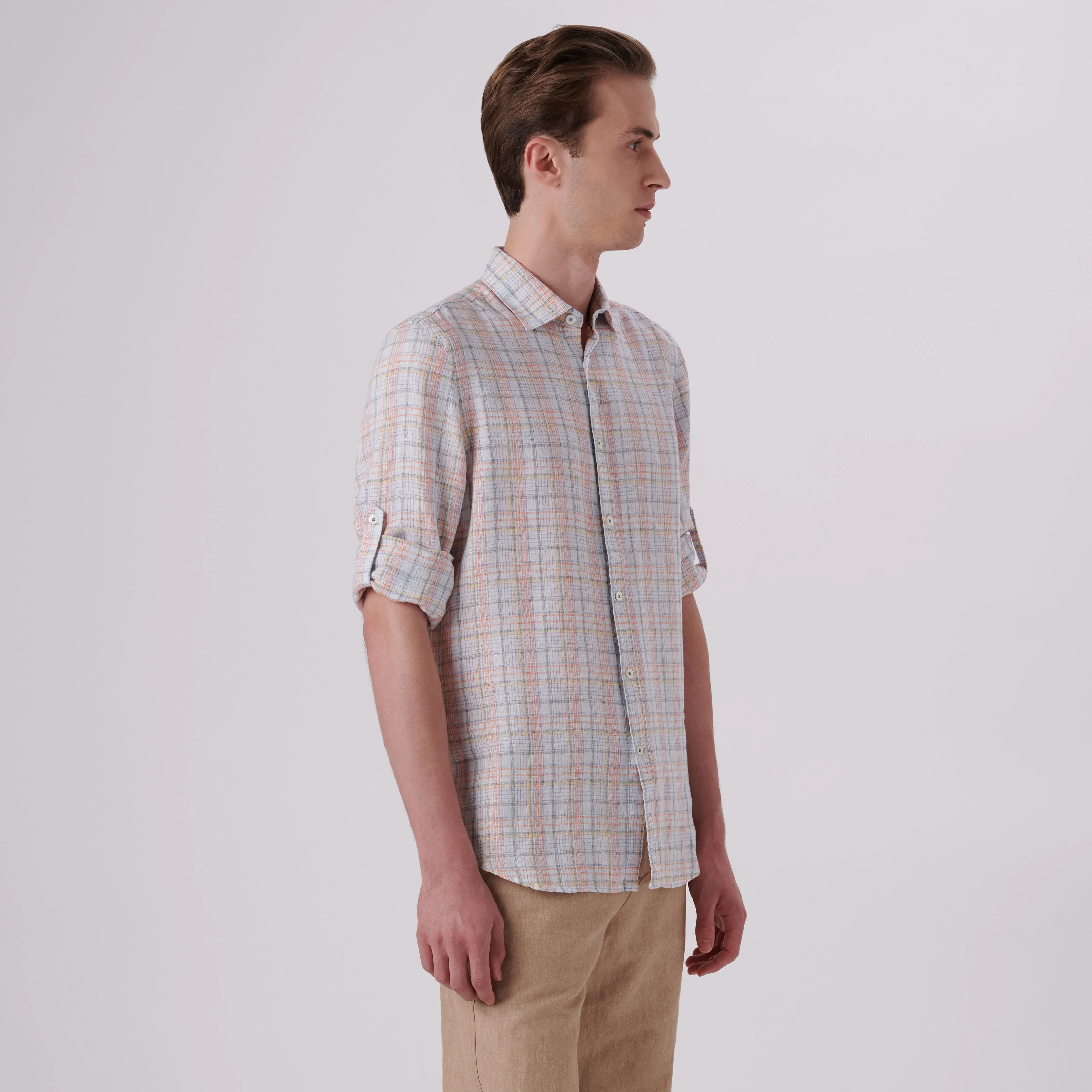 Julian Multi Check Linen Shirt