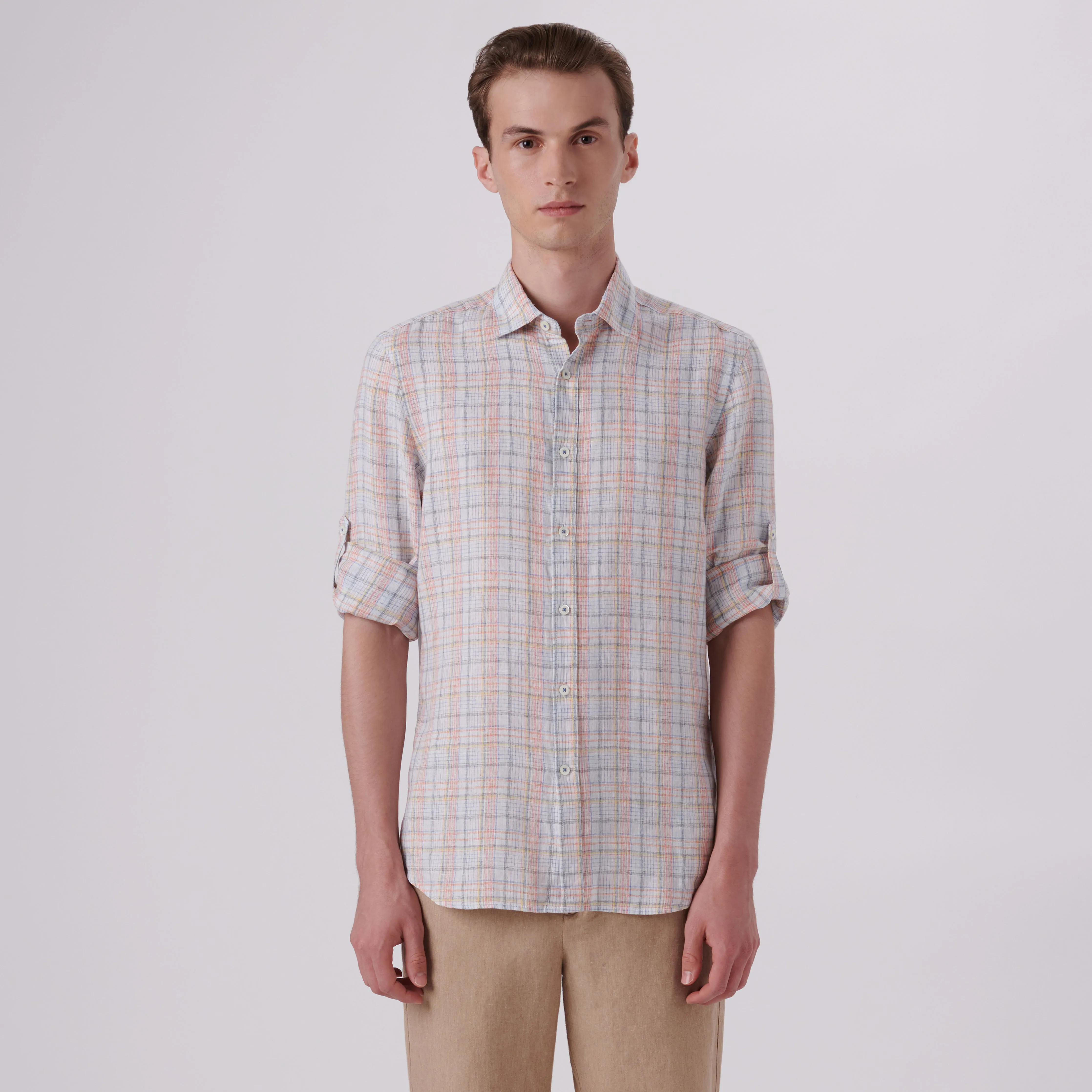 Julian Multi Check Linen Shirt