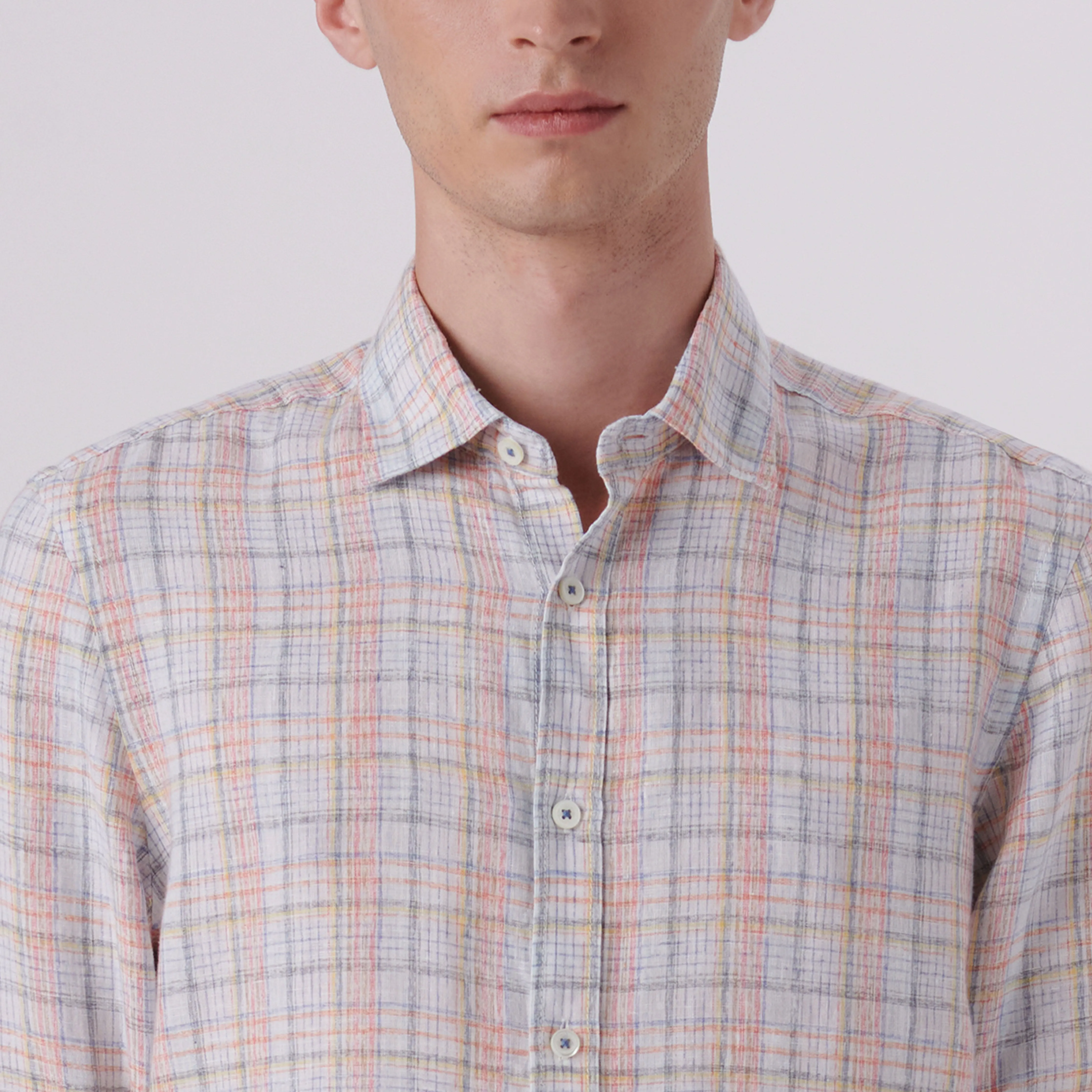 Julian Multi Check Linen Shirt