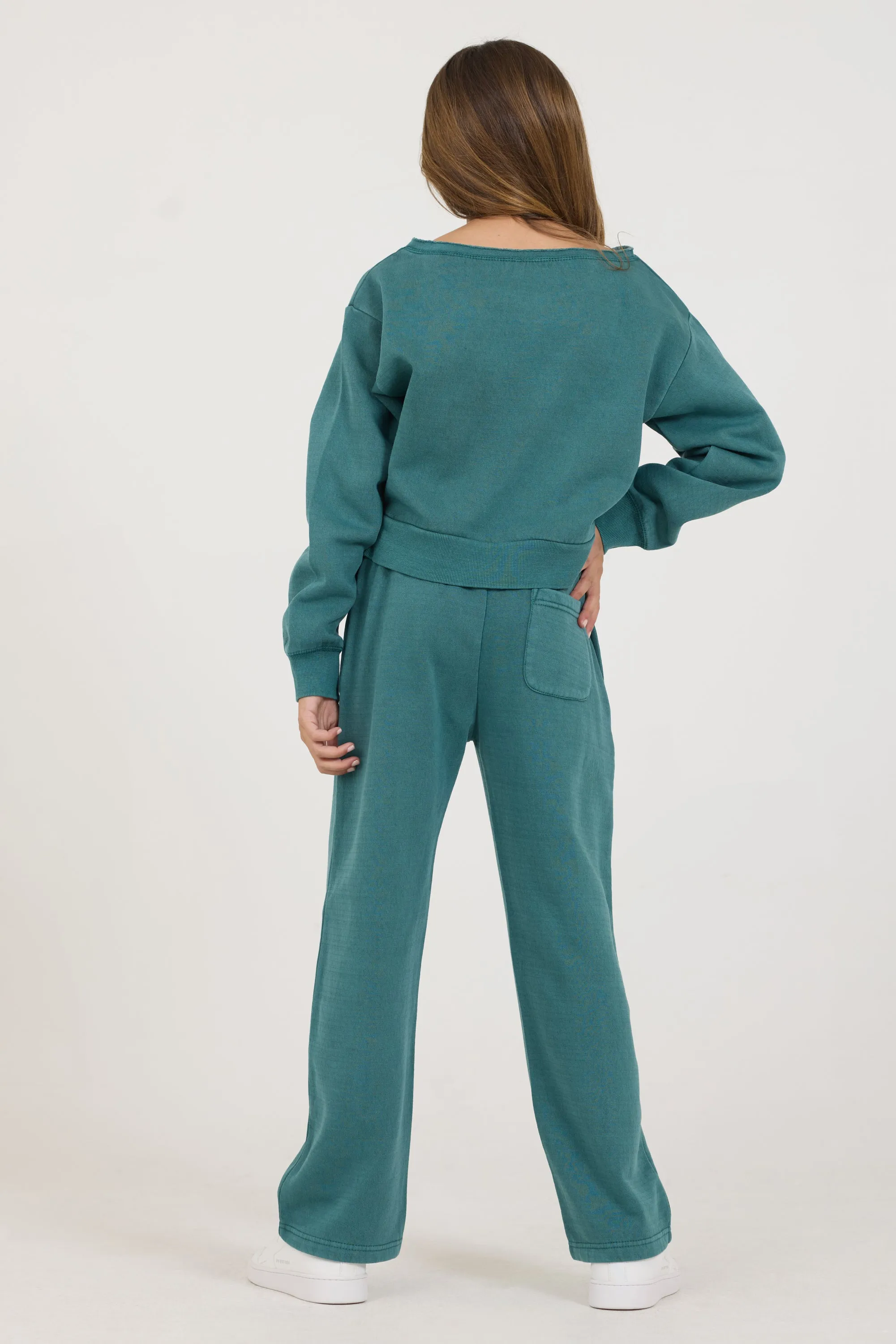 Kids Teal Off Shoulder