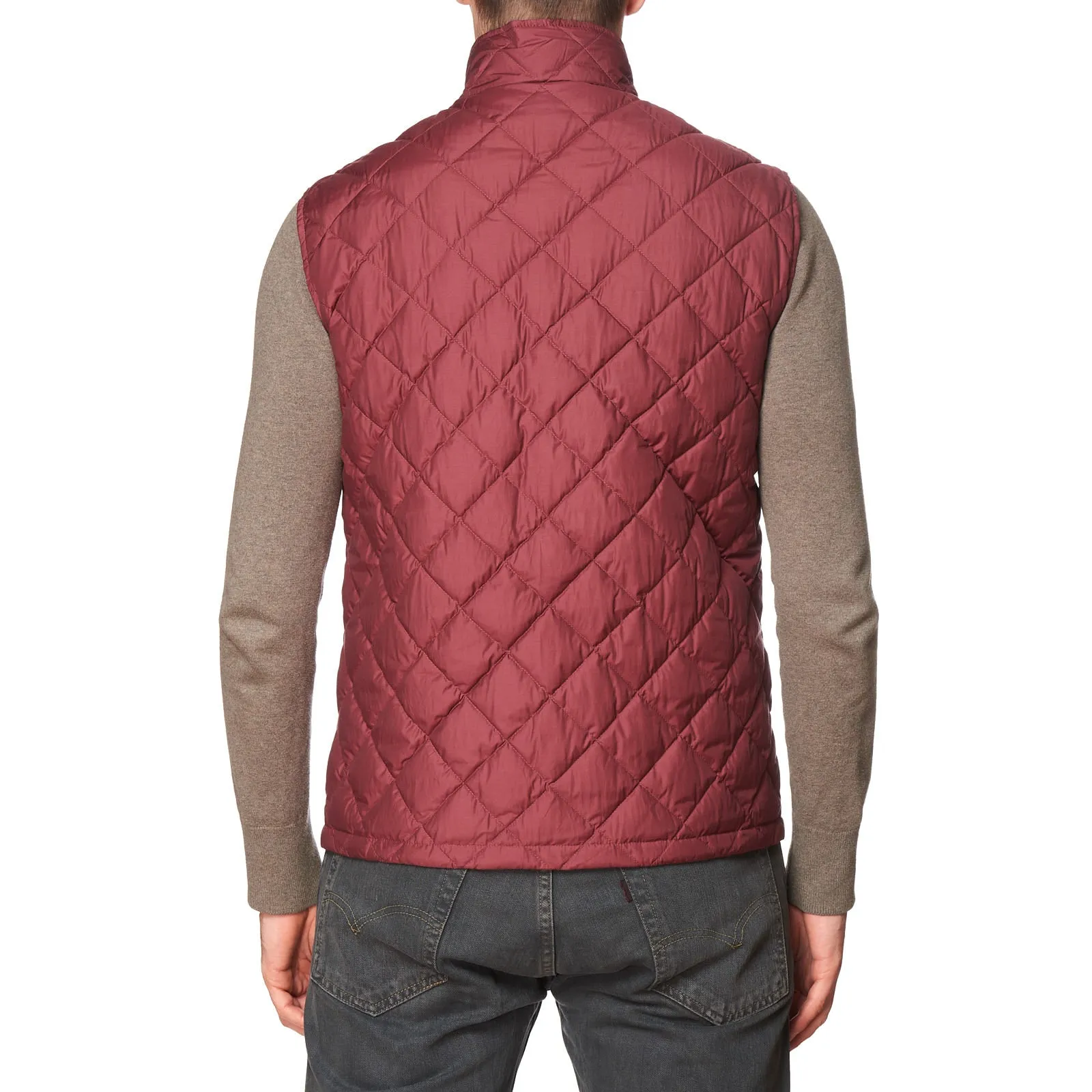 KITON KIRED Super Litek 60g "Peter" Burgundy Quilted Cotton Goose Down Vest 50 M