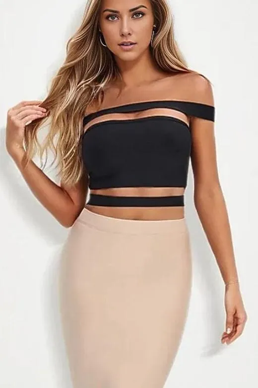 Lexia Bandage Crop Top - Pearl White