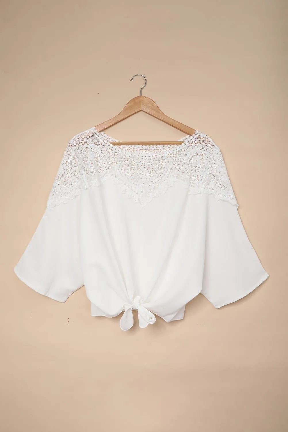 Lovely in Lace Bell Sleeve Blouse - White