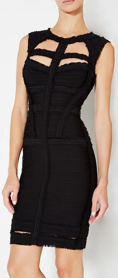 'Madyson' Cut-Out Bandage Dress, Black