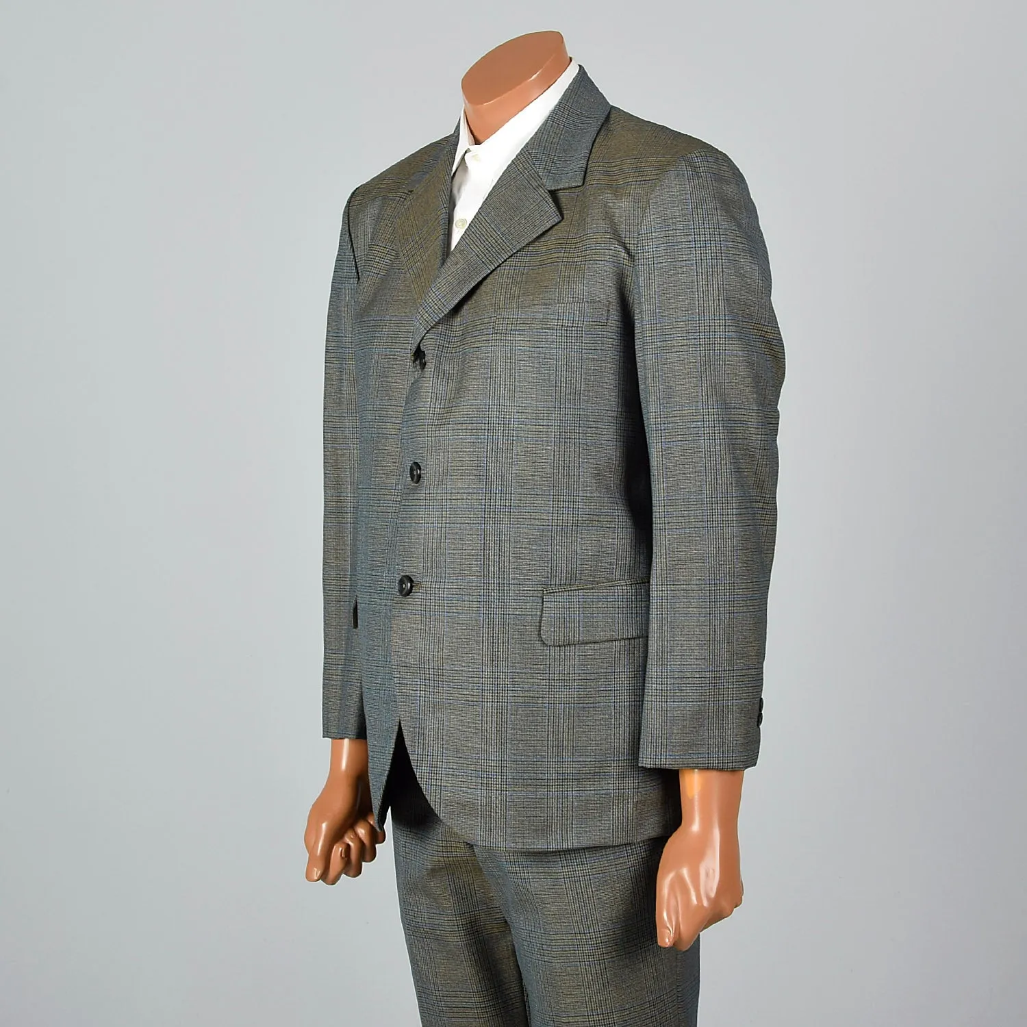 Medium 1960s Green Plaid Suit