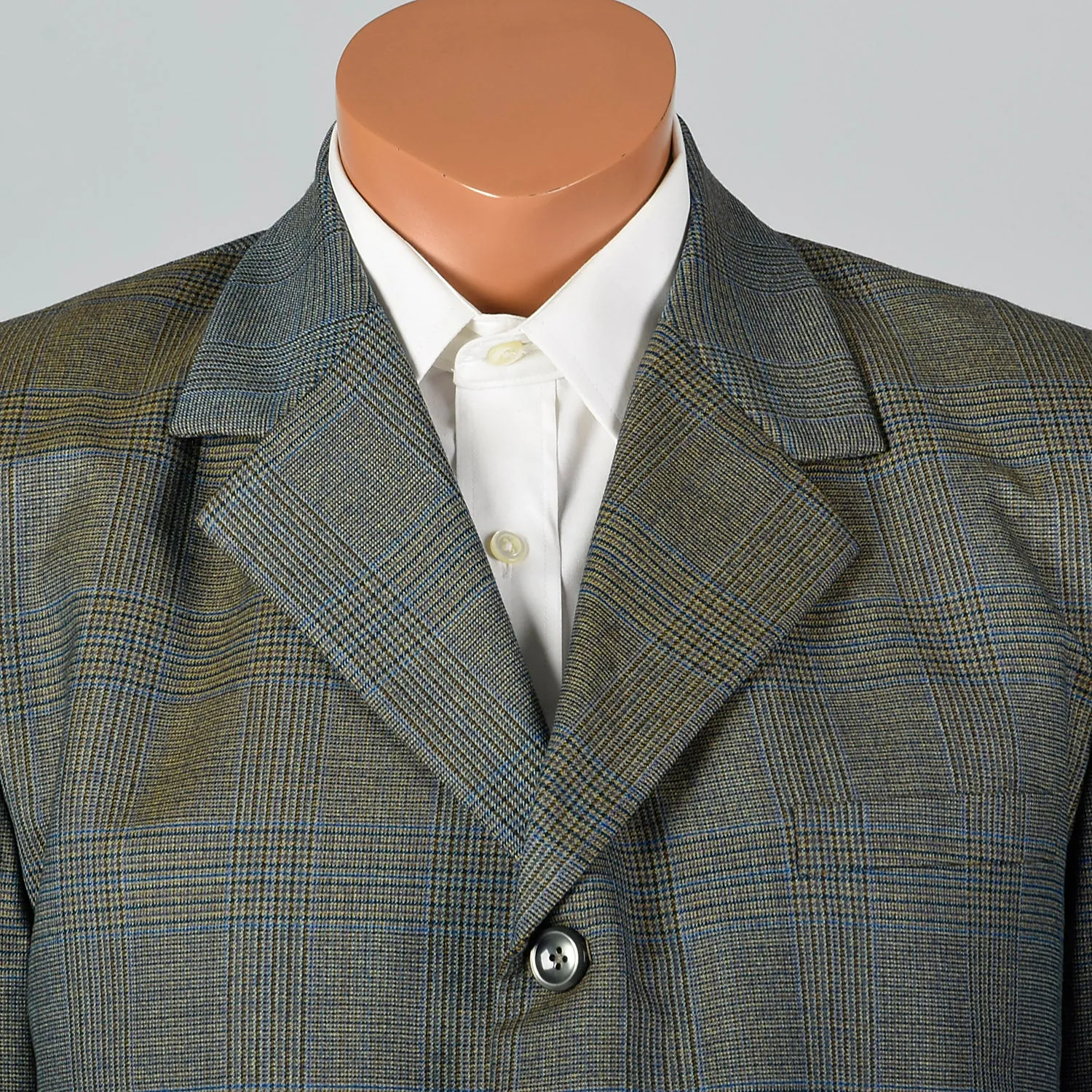 Medium 1960s Green Plaid Suit