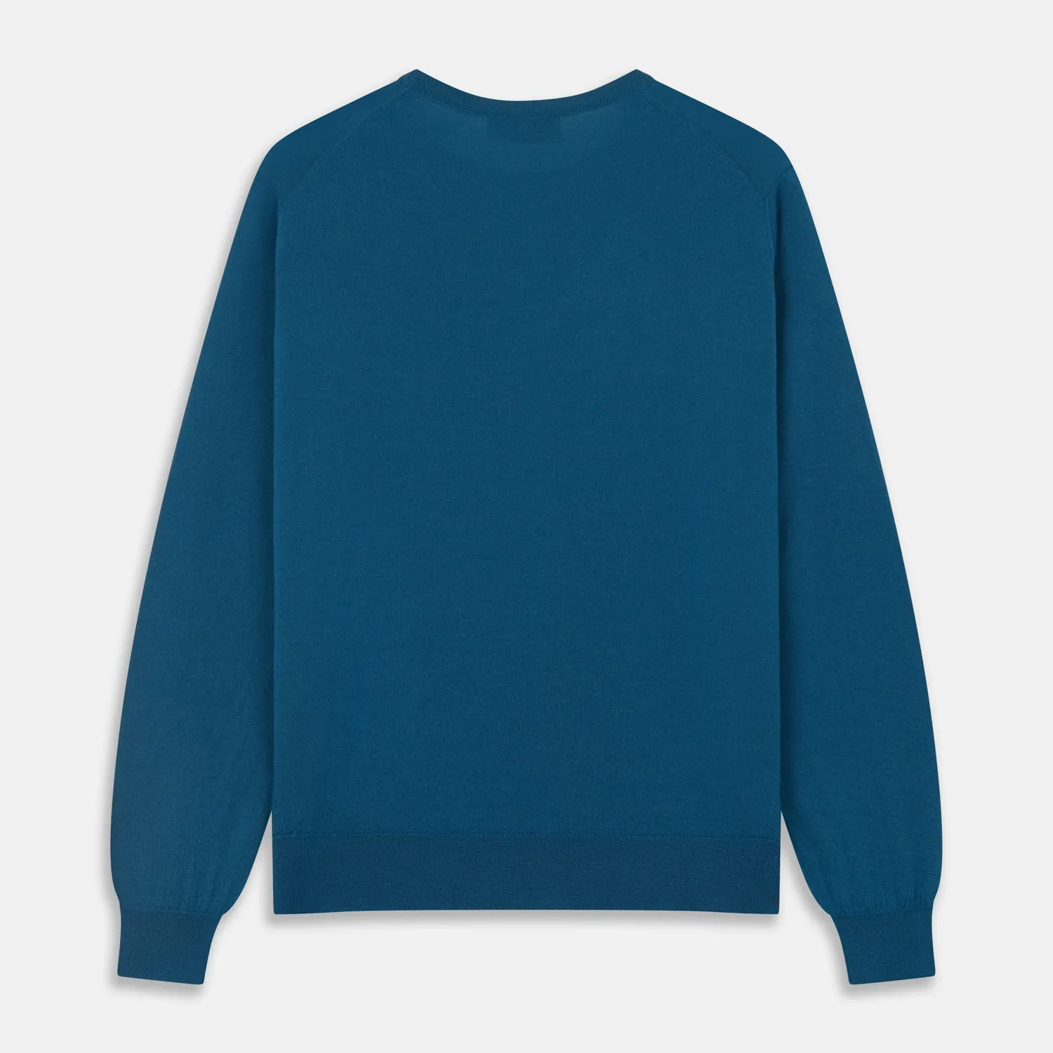 Ocean Blue Merino Kingston Crew Neck Jumper