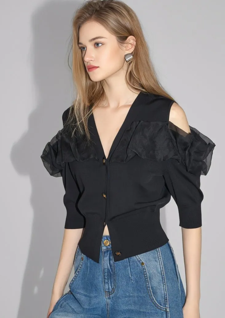 PATCHWORK OFF-SHOULDER TOPS