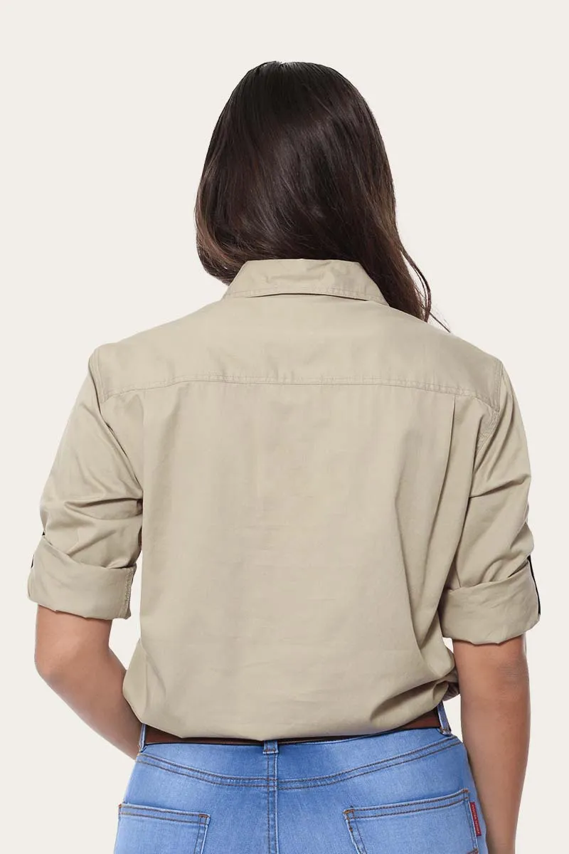 Pentecost River Womens Half Button Work Shirt - Camel