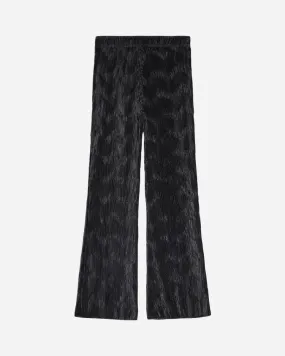 Pleated Satin Pants - Black