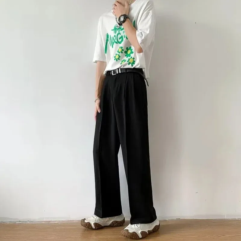 Pleated Straight Pants