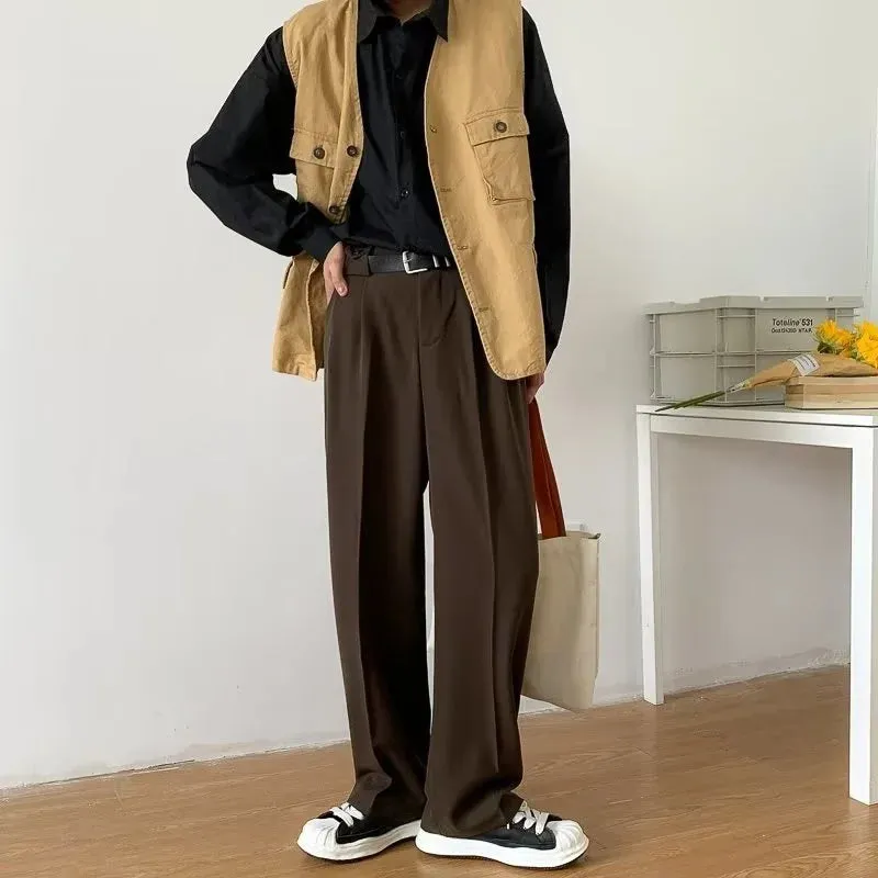 Pleated Straight Pants