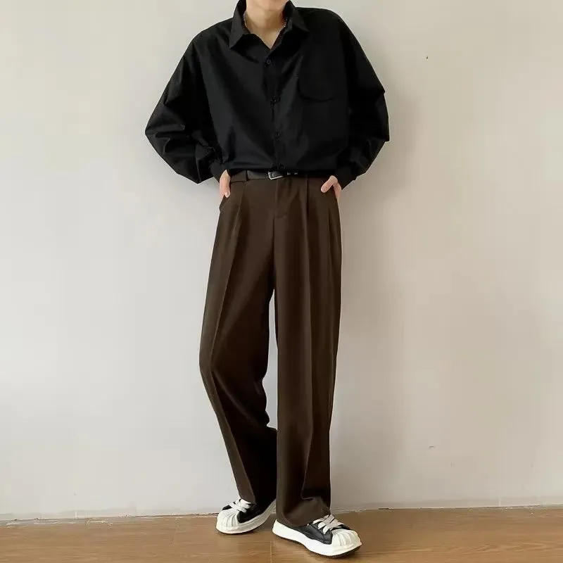 Pleated Straight Pants