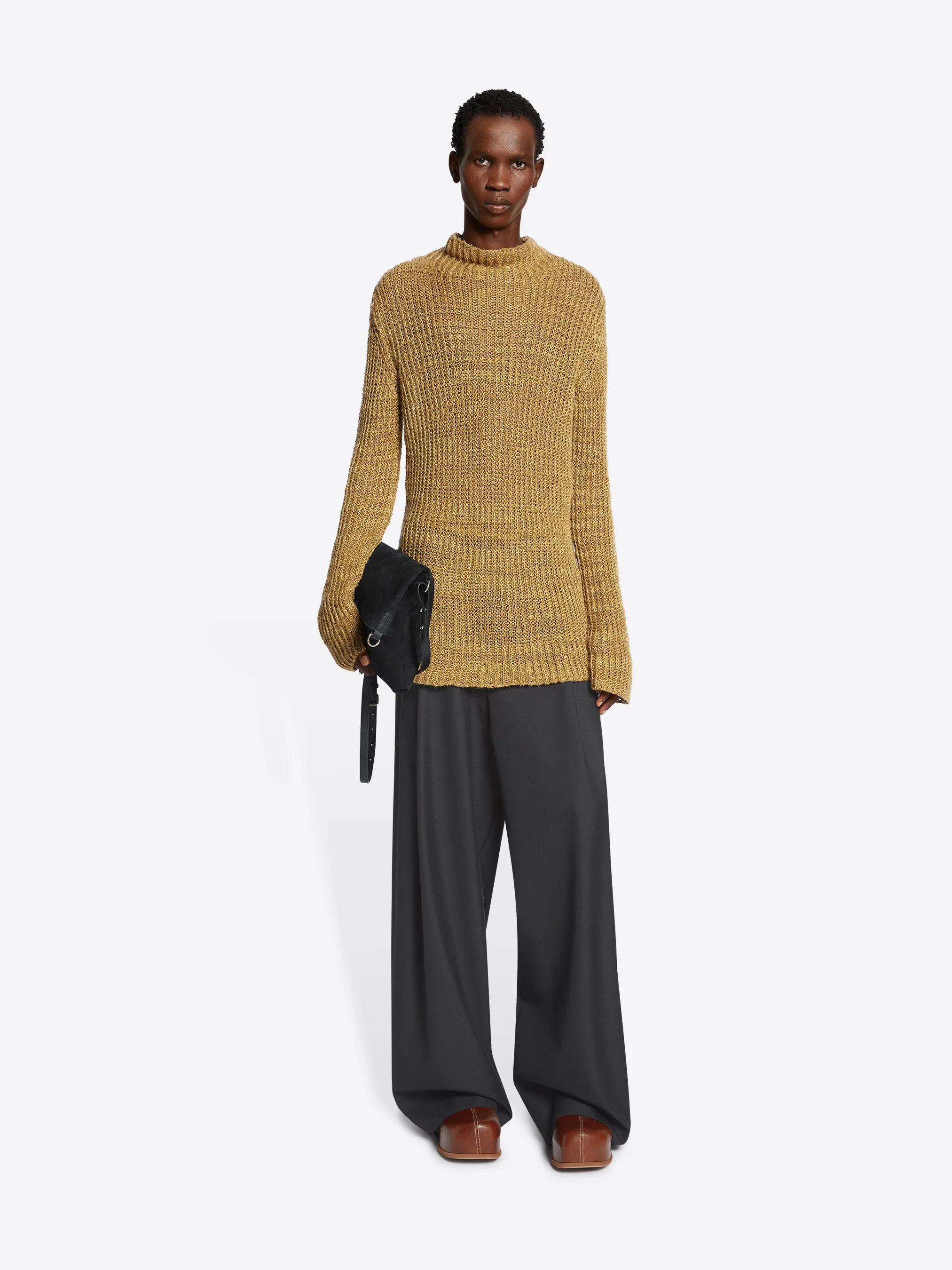 Pleated wool pants