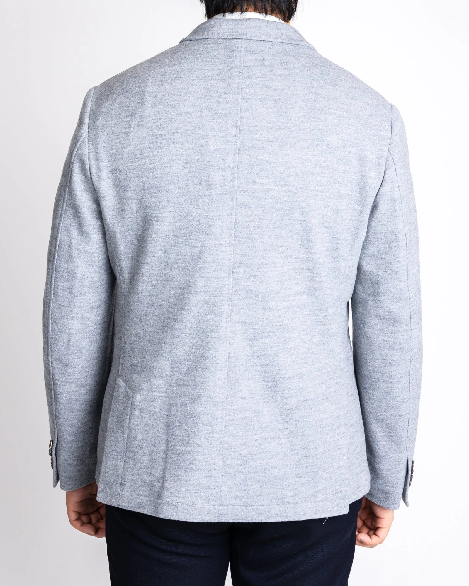 RC Grey Flannel Knit Stretch DB Blazer