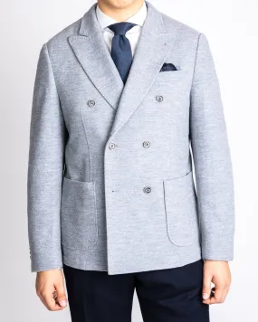 RC Grey Flannel Knit Stretch DB Blazer