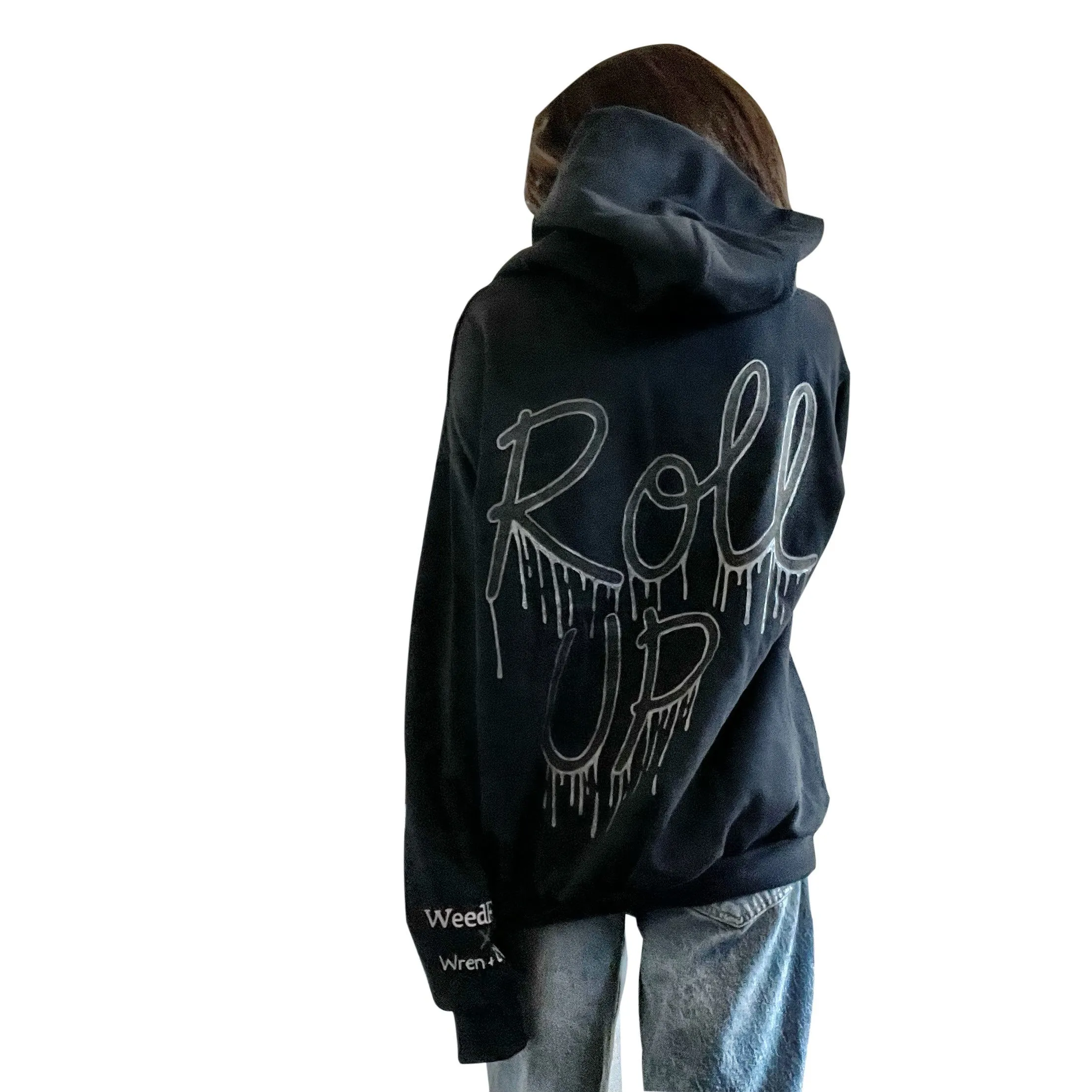 'ROLL UP' PAINTED HOODIE