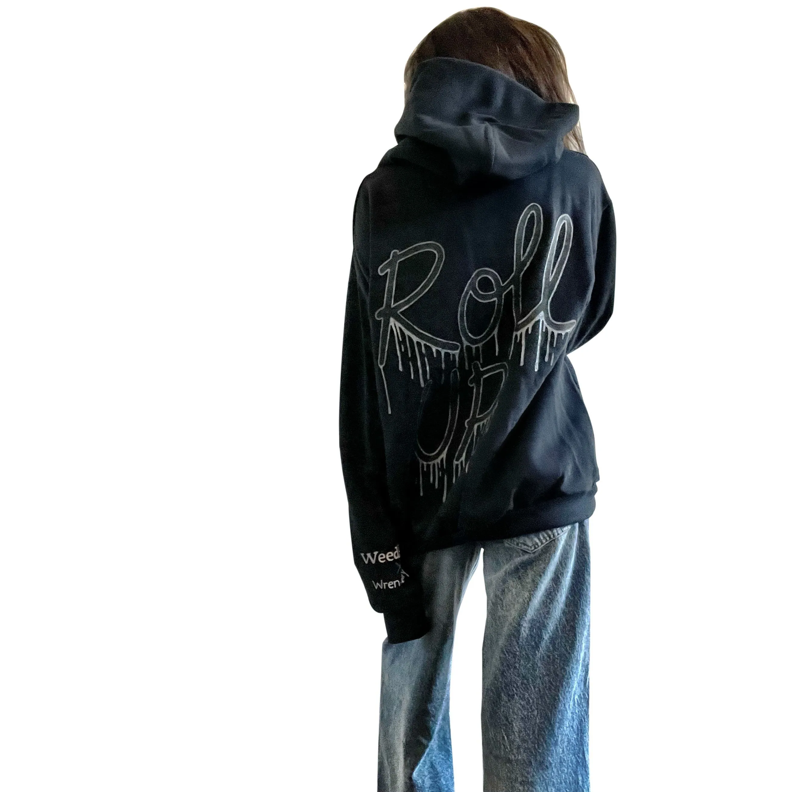 'ROLL UP' PAINTED HOODIE