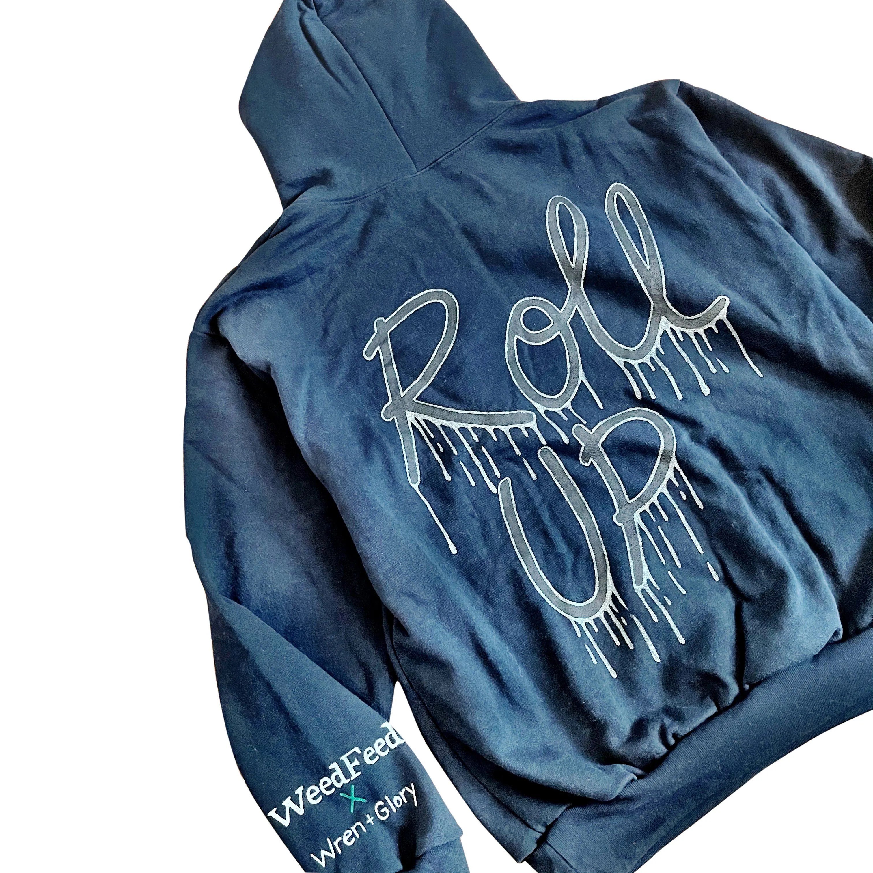 'ROLL UP' PAINTED HOODIE