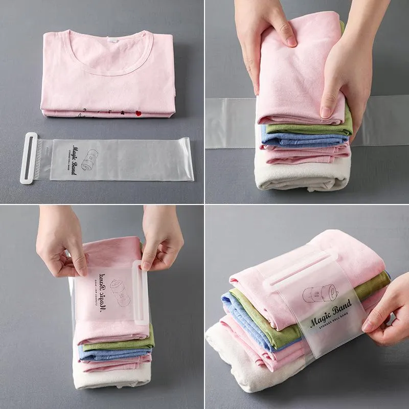 Self-adhesive Clothes Storage Roll-up Straps