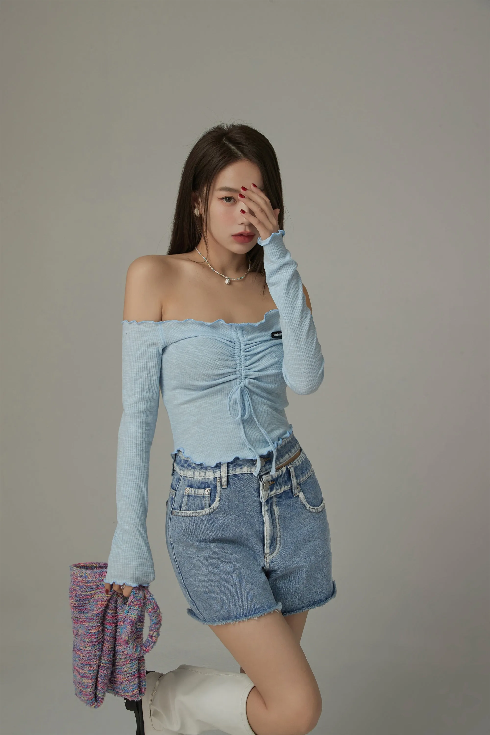 Shirring Off-Shoulder Top